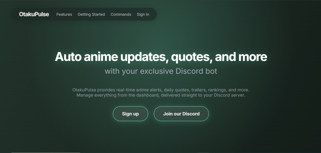 OtakuPulse - Discord Anime Bot Preview